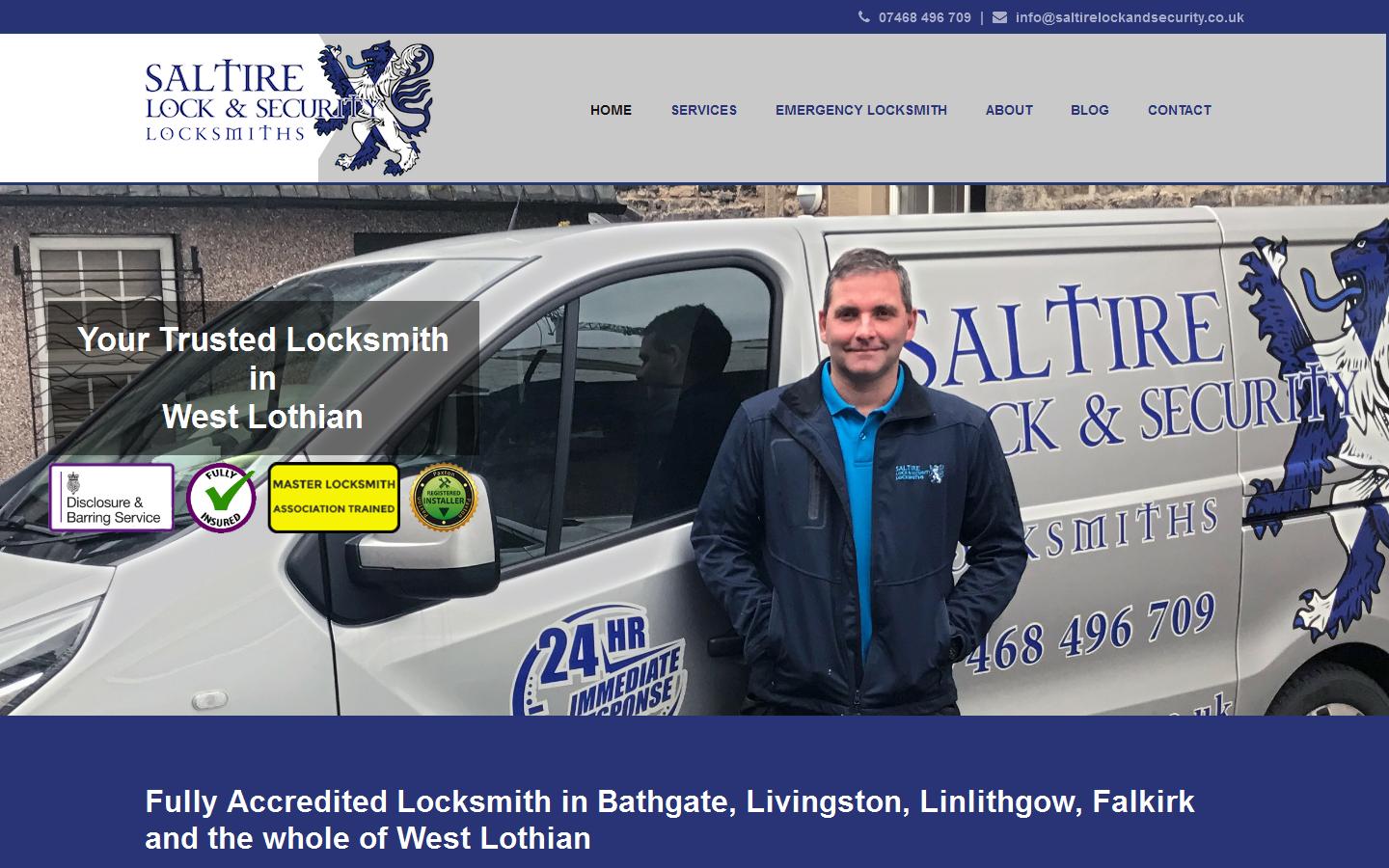 Saltire Lock and Security Locksmiths Website