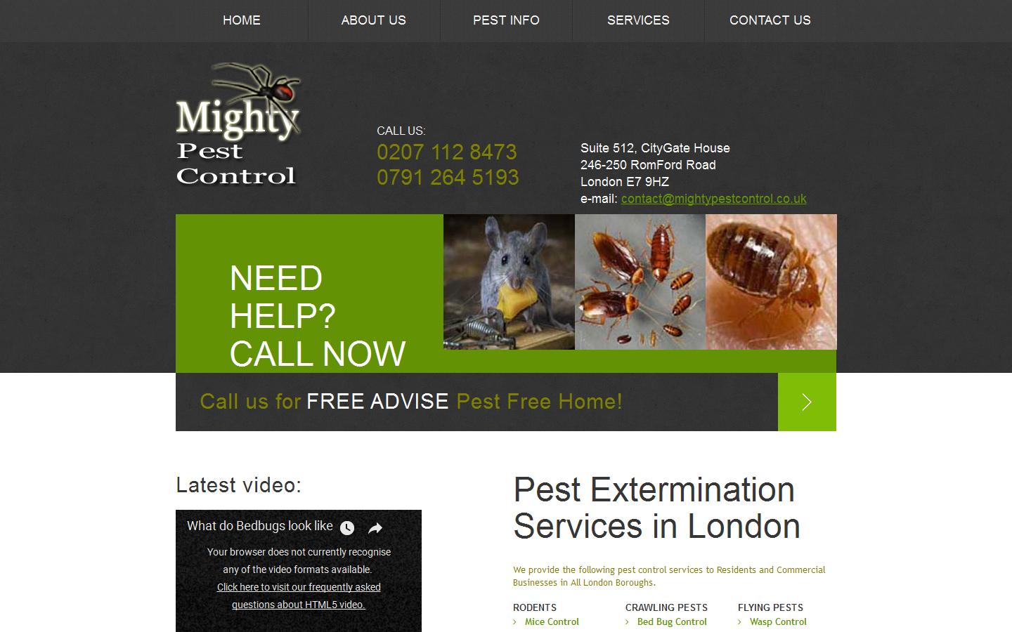 Mighty Pest Control Ltd Website