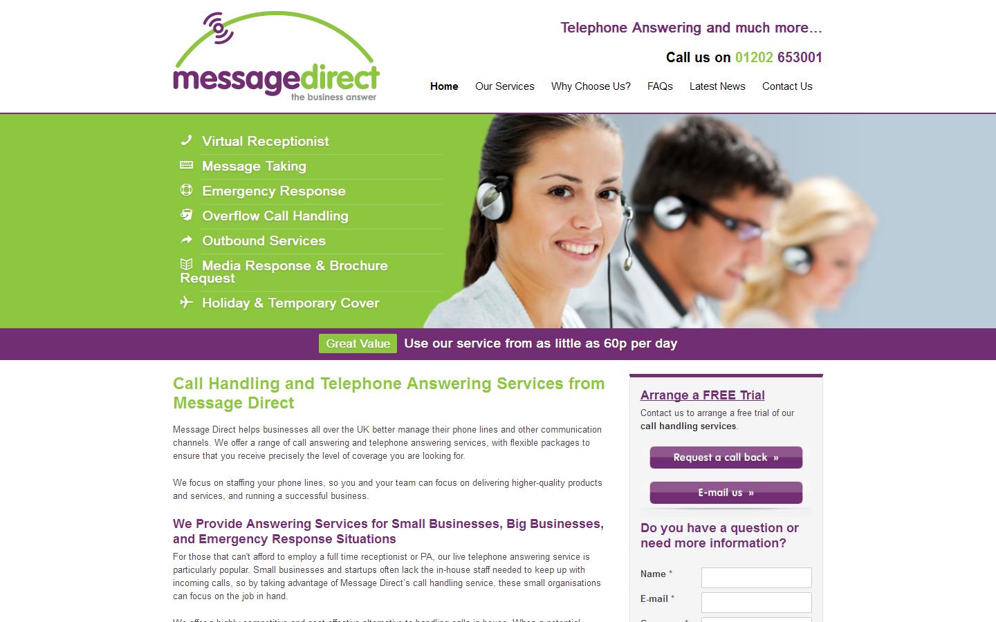 Message Direct Limited Website