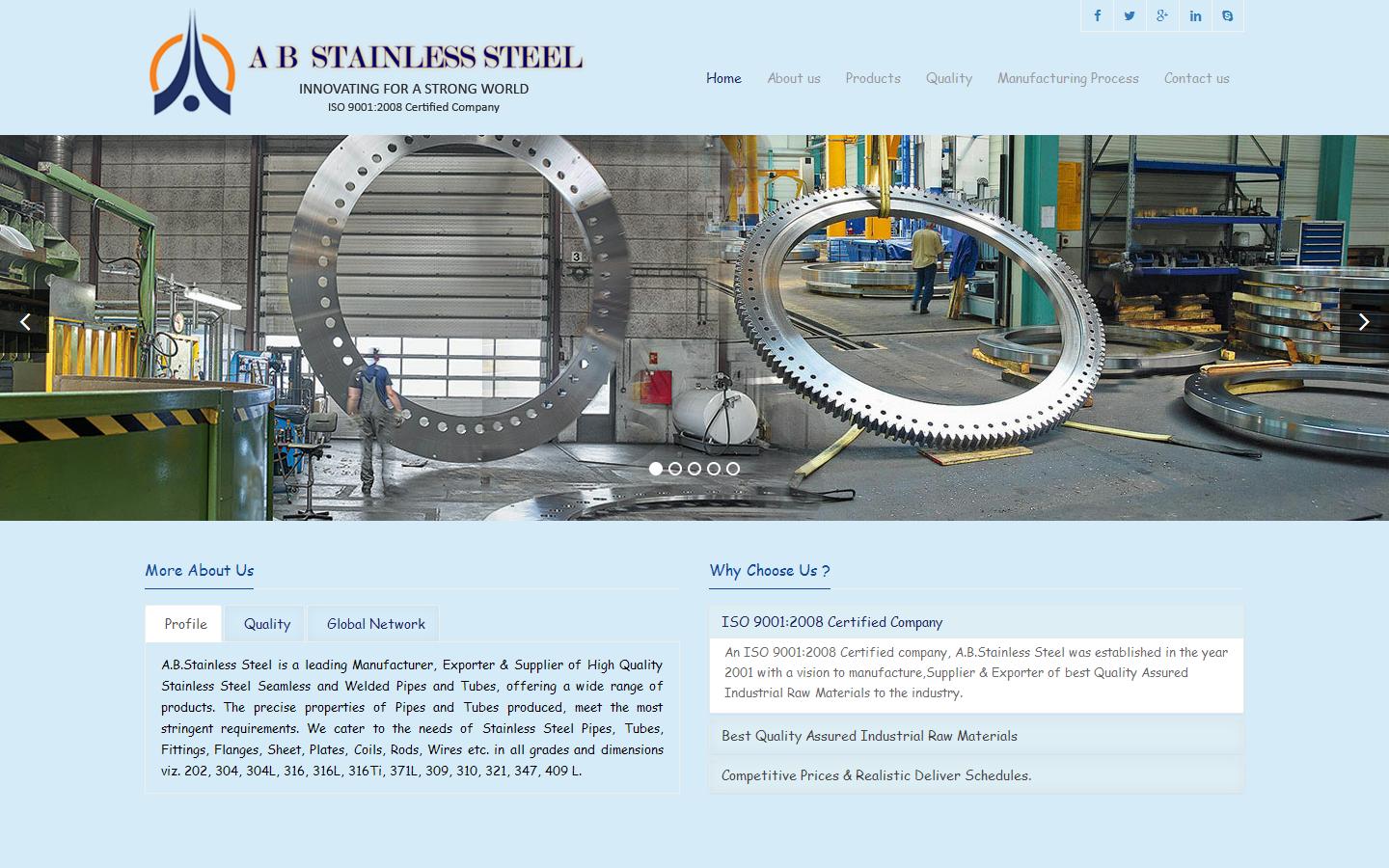 A.B.STAINLESS STEEL Website