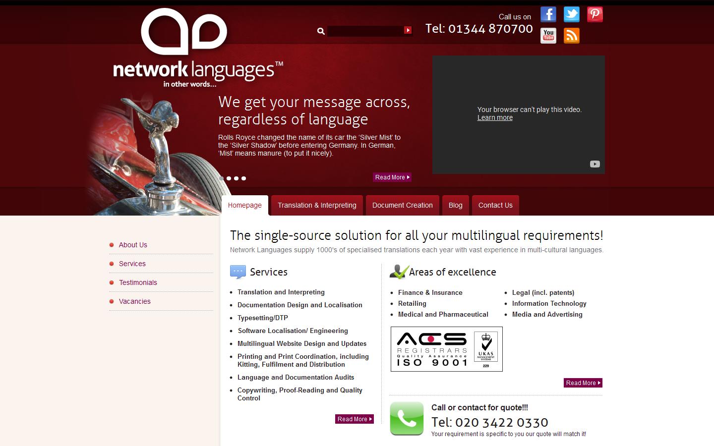 Network Languages Ltd Website