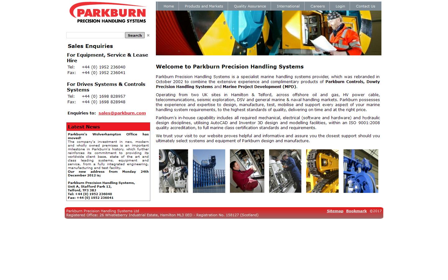 Parkburn Precision Handling Systems Ltd Website