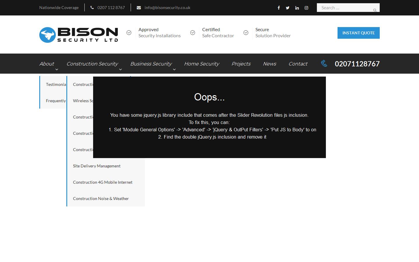 Bison Security Ltd Website