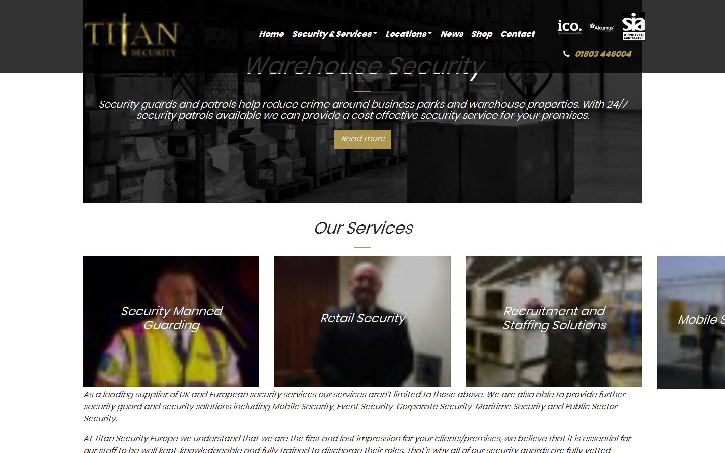 Titan Security Europe Website