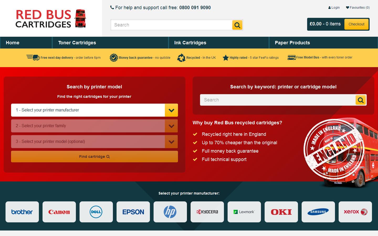 Red Bus Cartridges  Website