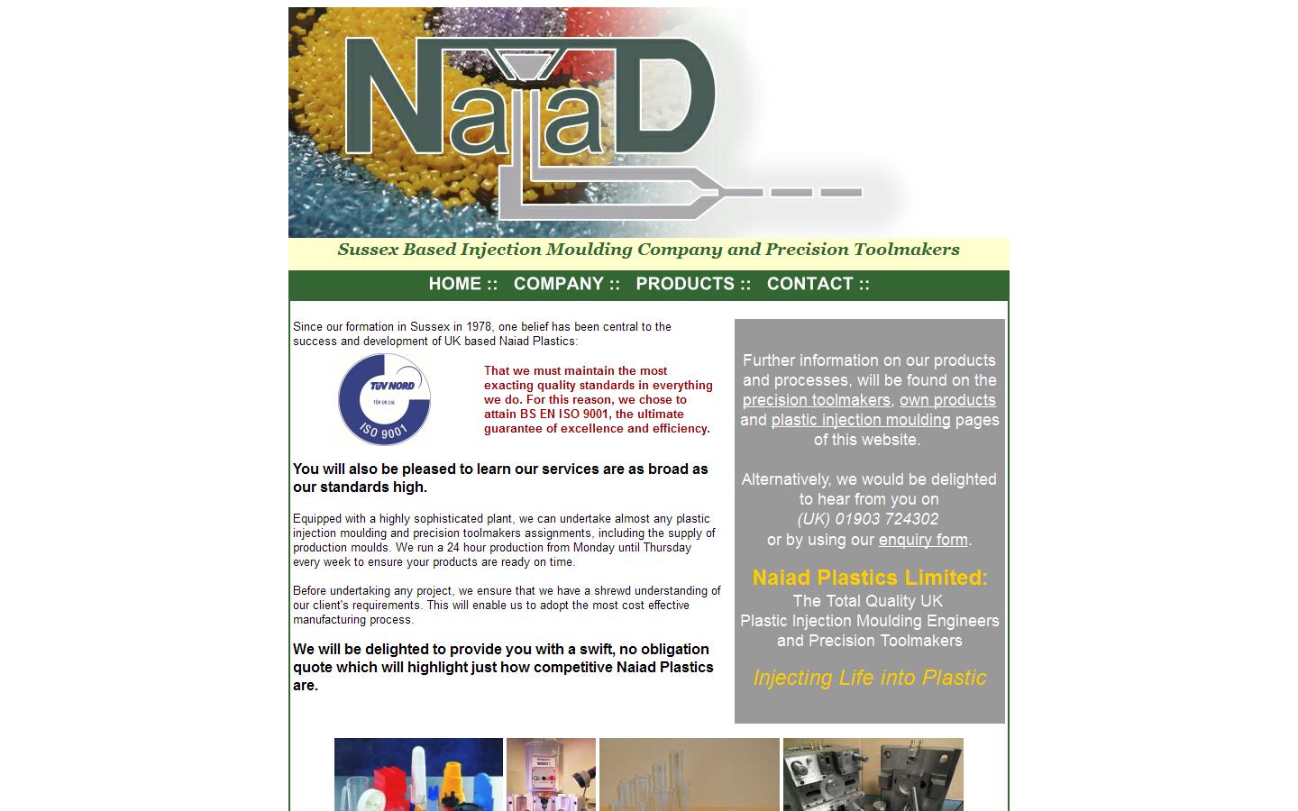 Naiad Plastics Ltd Website