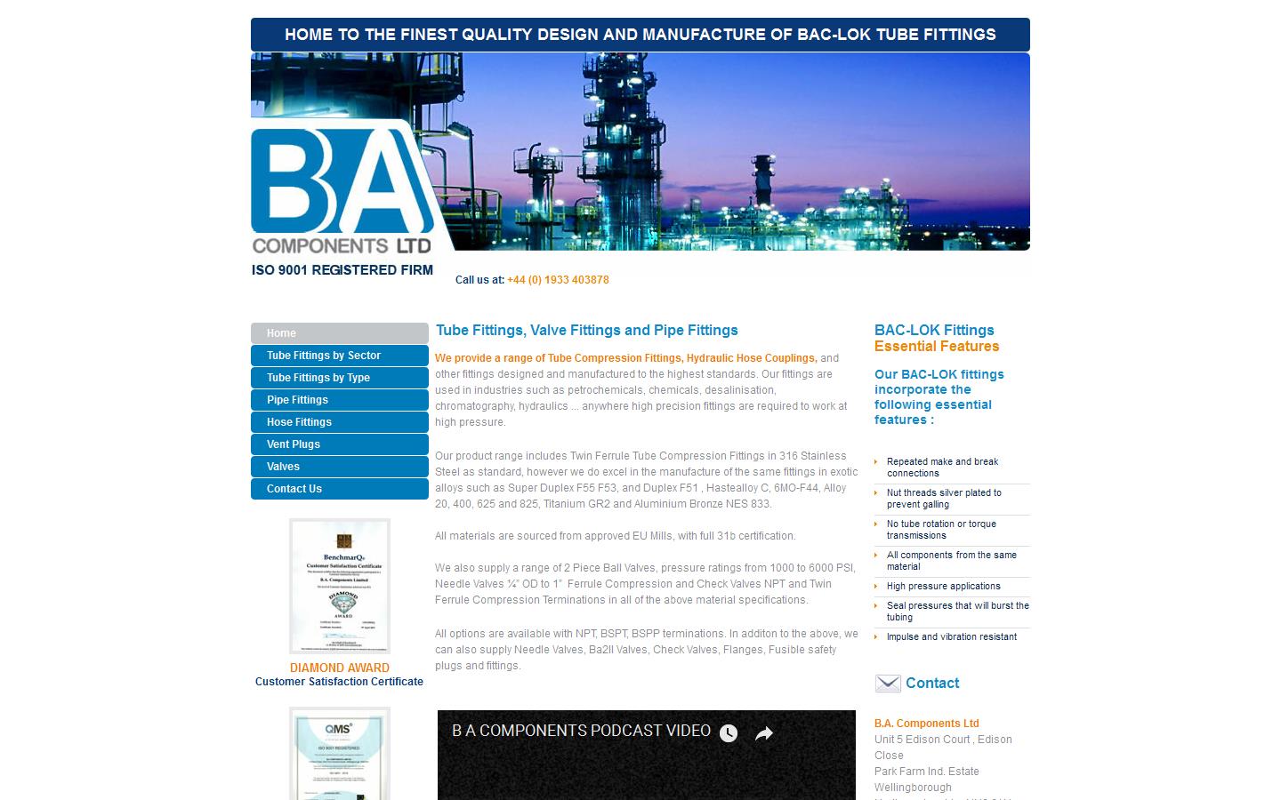 B.A. Components Ltd Website