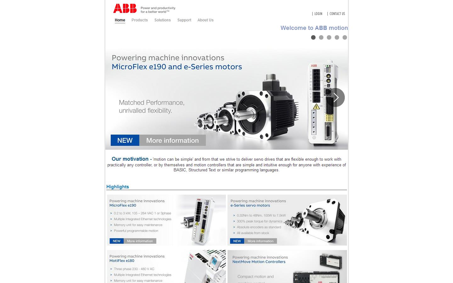 ABB Motion Control Website
