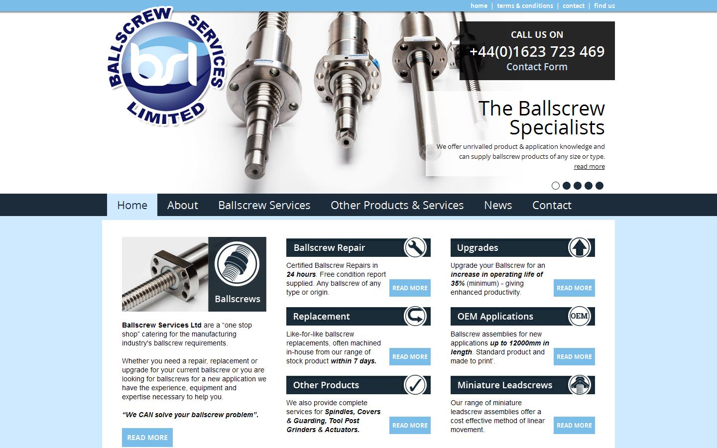Ballscrew Services Ltd Website