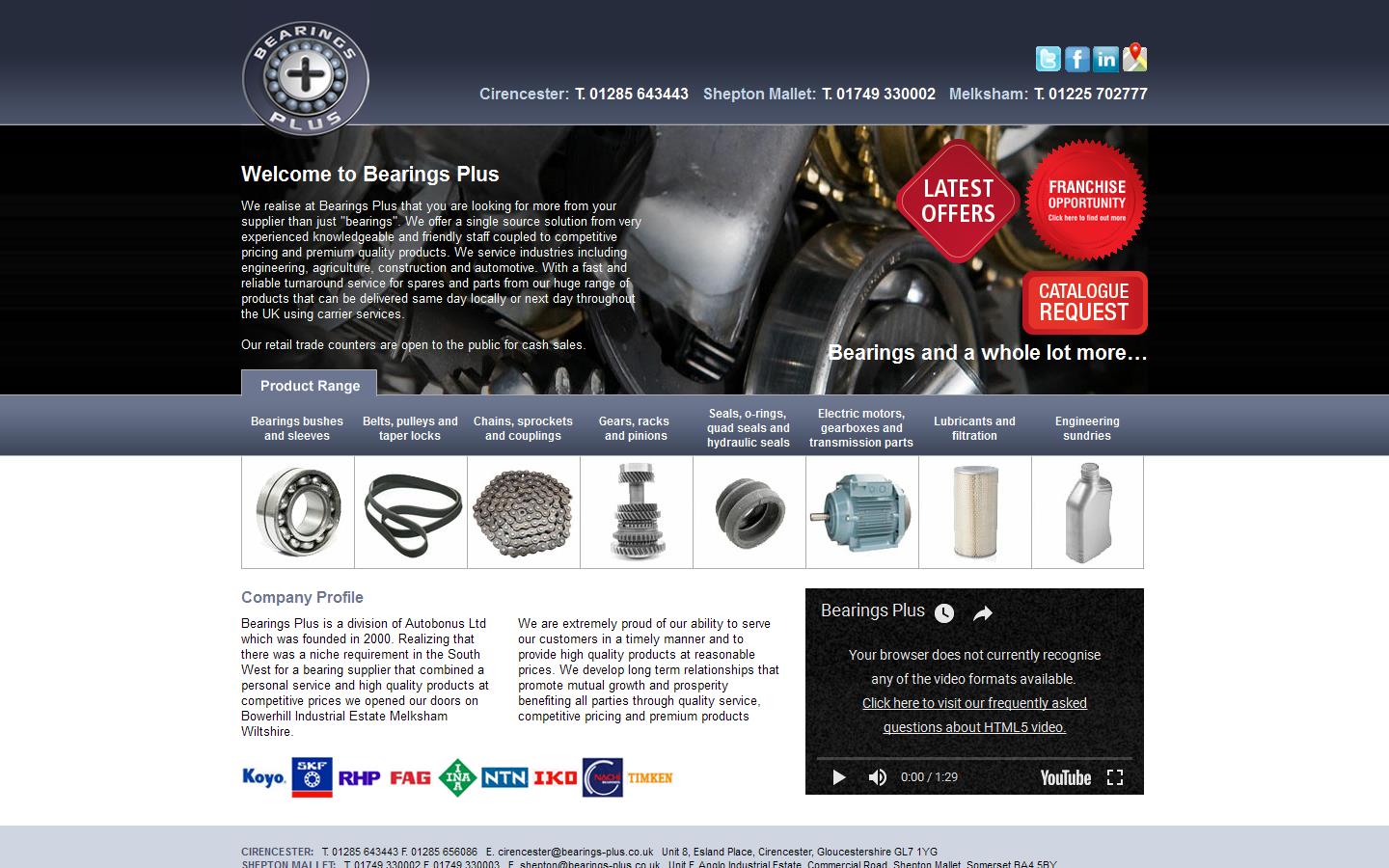 Bearings Plus Website