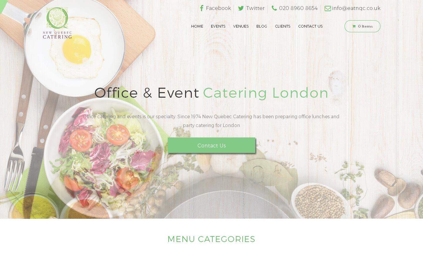 New Quebec Catering  Website