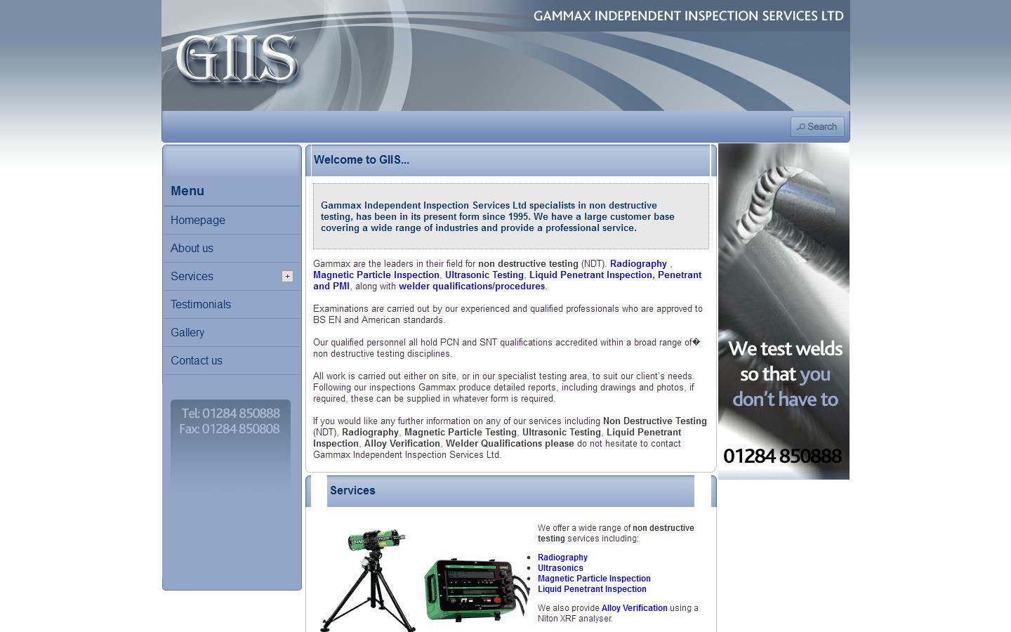 Gammax Independent Inspection Services Ltd Website