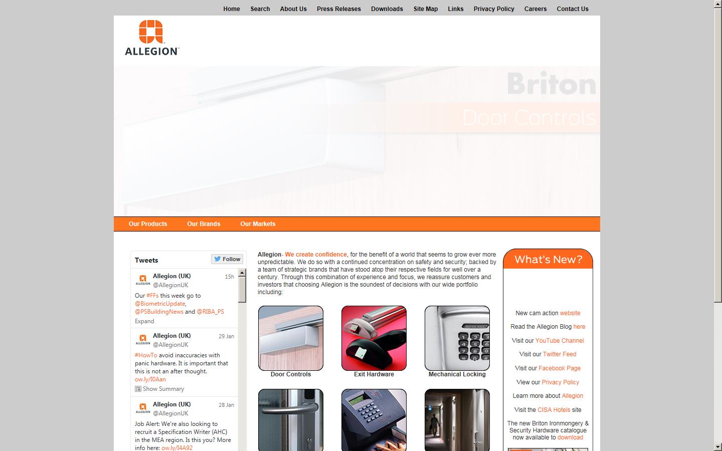 Allegion UK Ltd Website