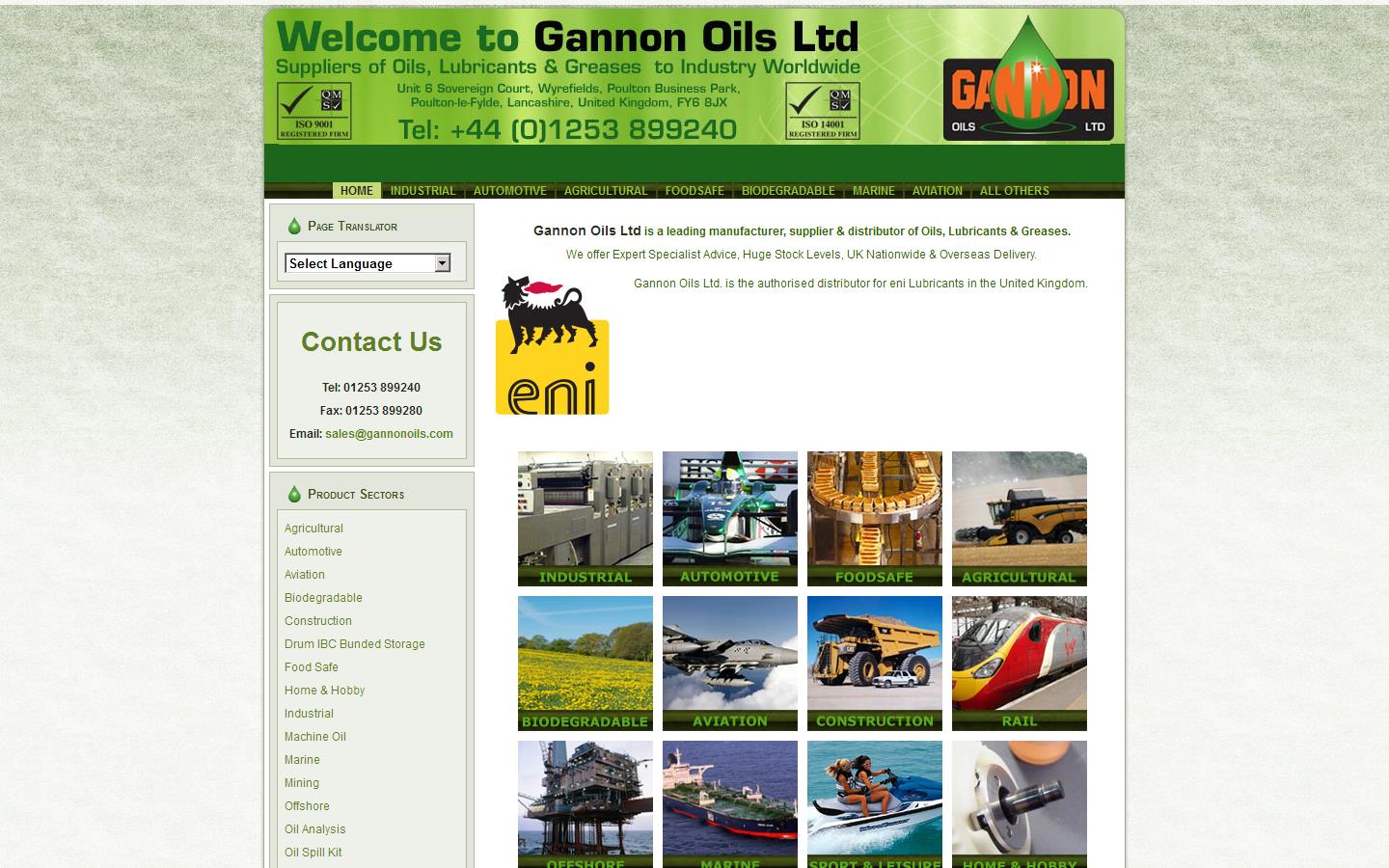 Gannon Oils Ltd Website