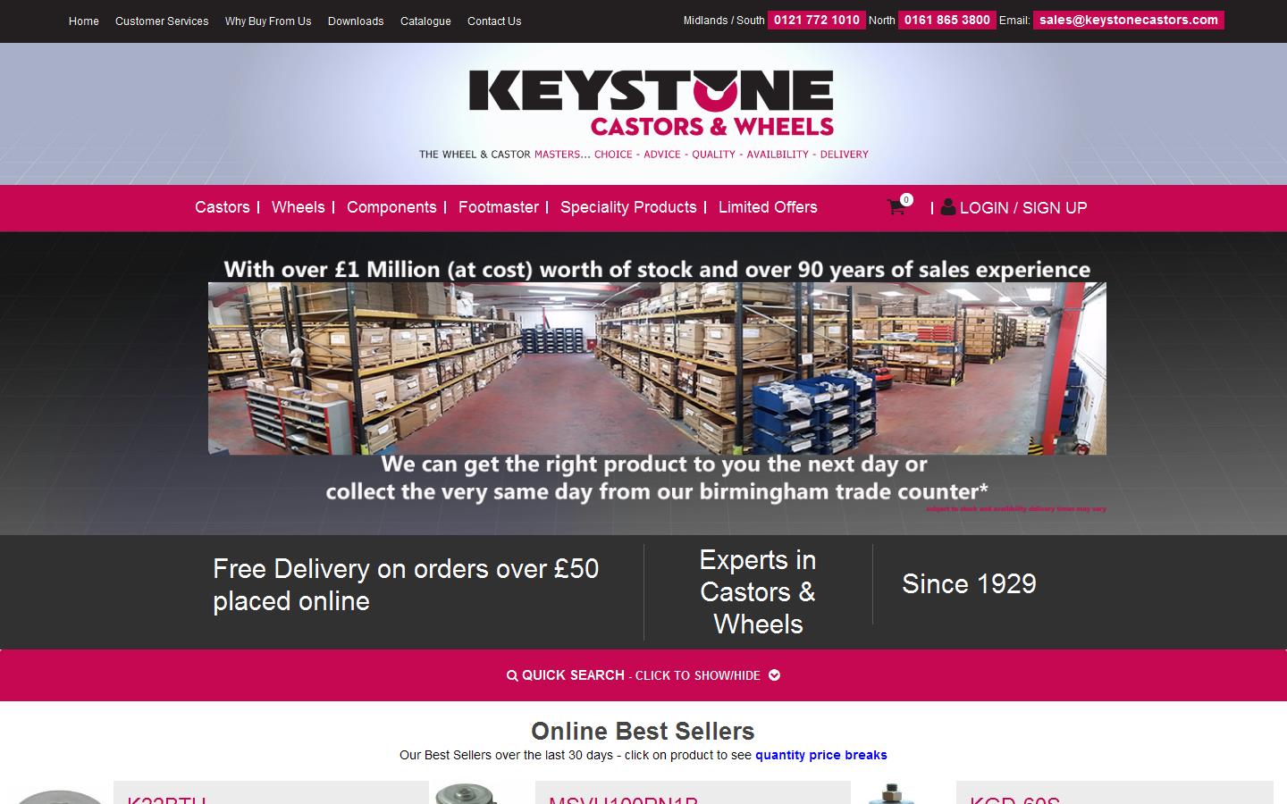 Keystone Castors Website