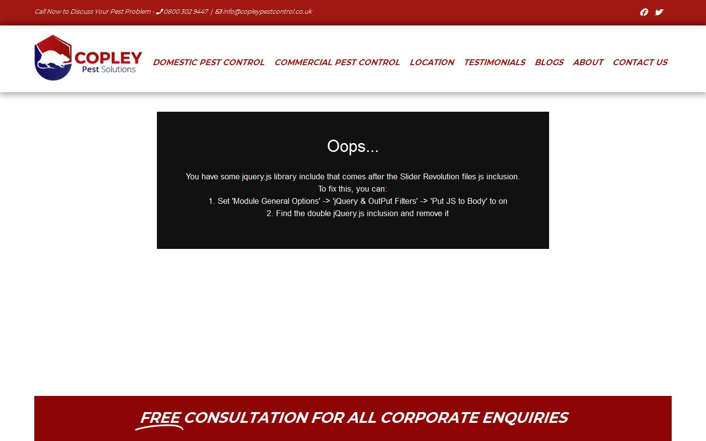 Copley Pest Solutions UK Website