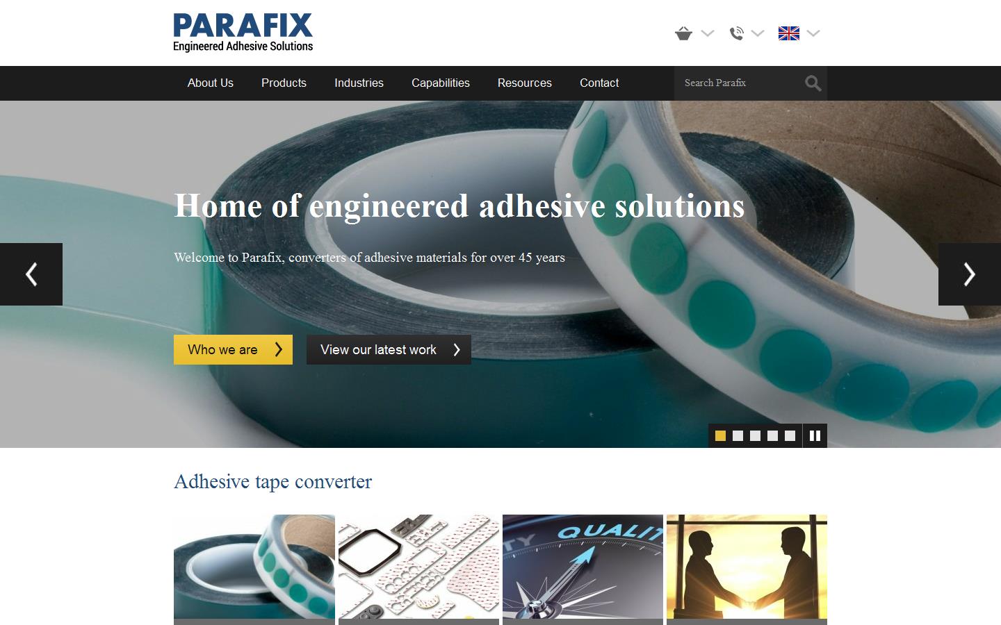 Parafix Tapes and Conversions Ltd Website