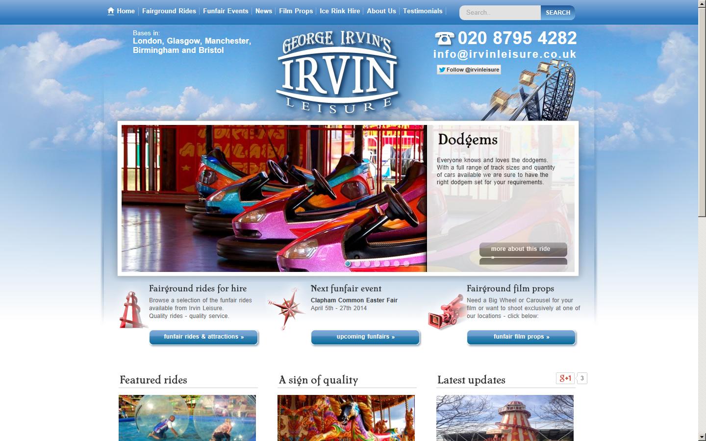 Irvin Leisure  Website