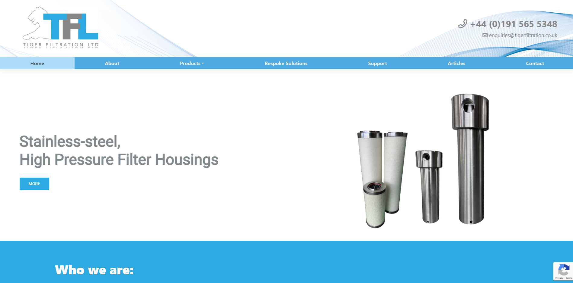 Tiger Filtration Ltd Website