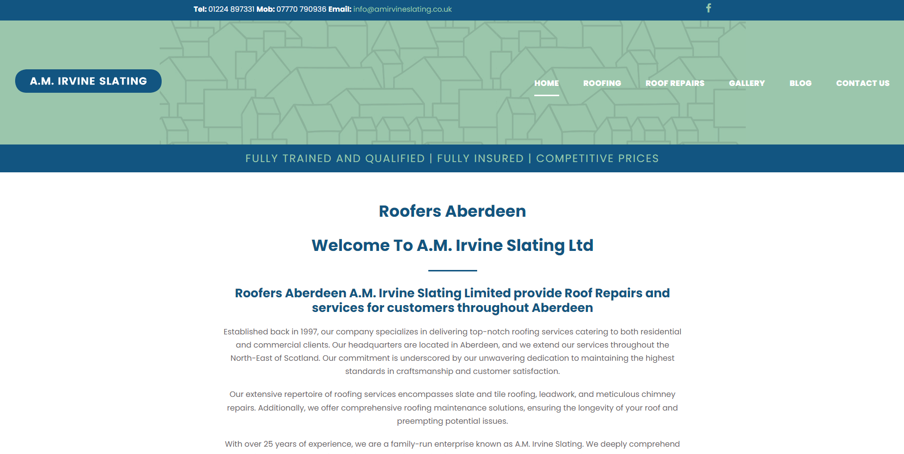 A M Irvine Slating Ltd Website