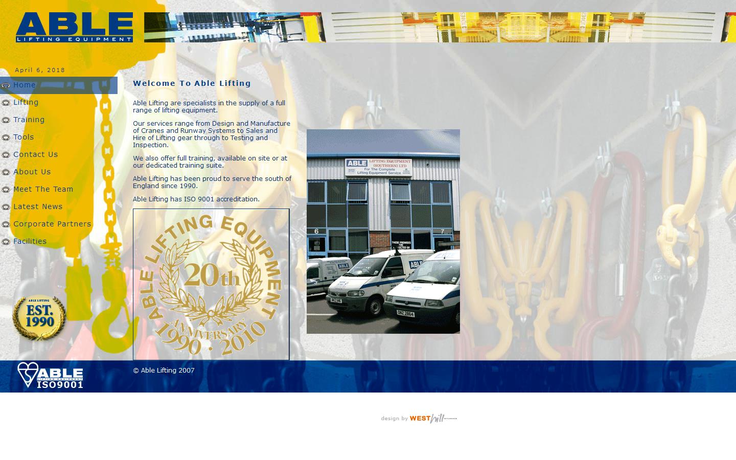 Able Lifting Equipment (Southern) Ltd Website