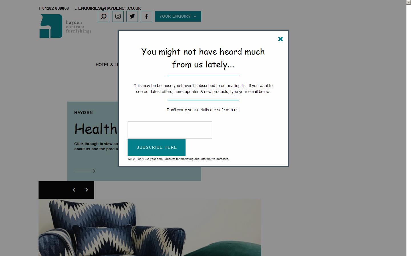 Hayden Contract Furnishings  Website