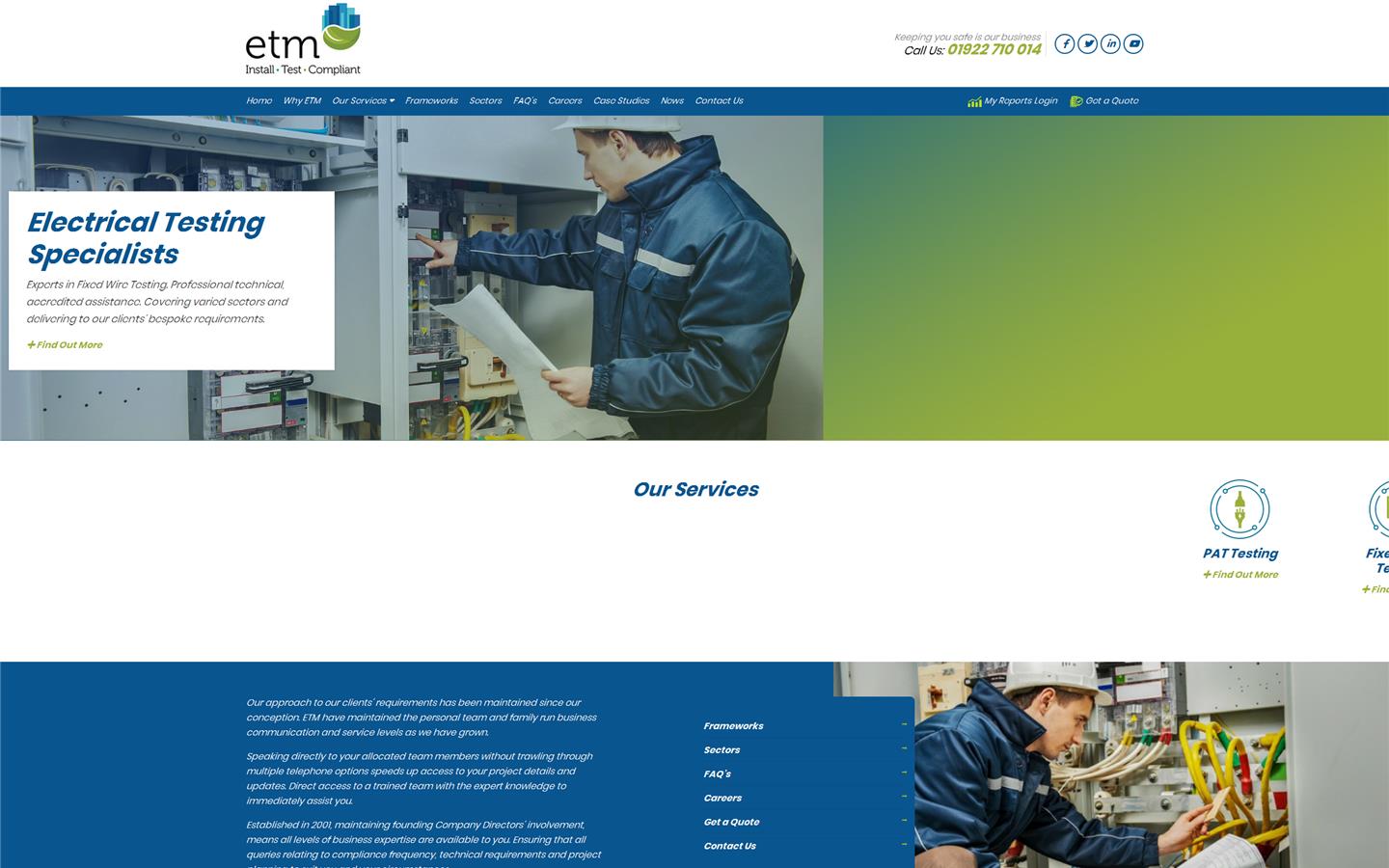 Electrical Test Midlands Ltd Website