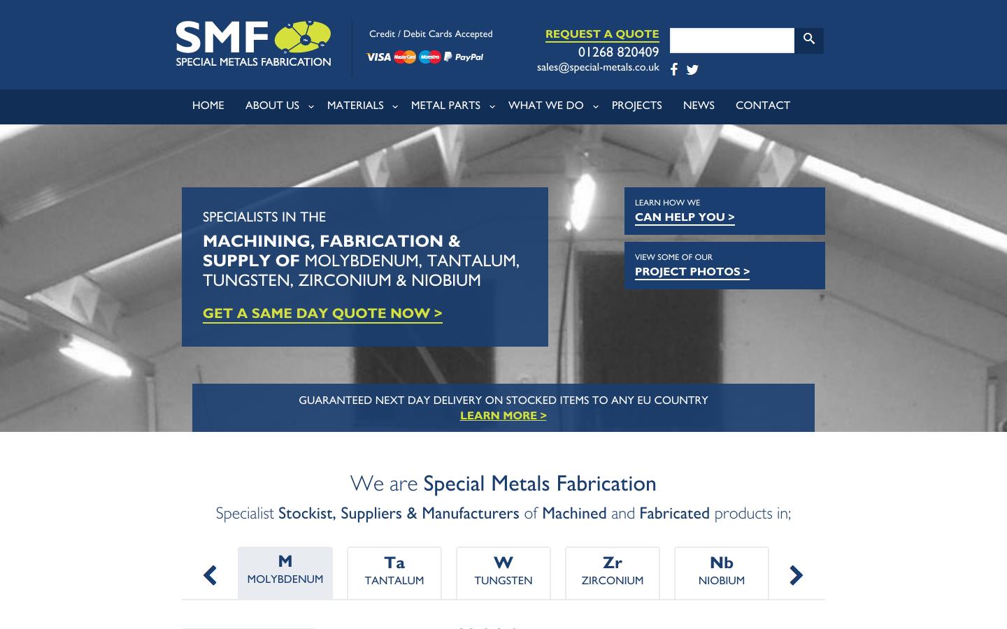 Special Metals Fabrications Website