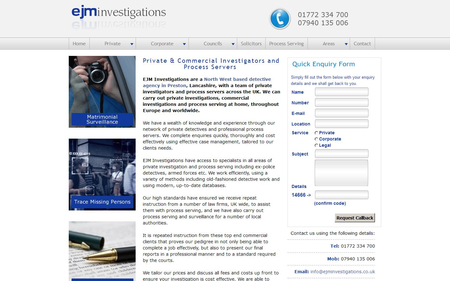 EJM Investigations Website
