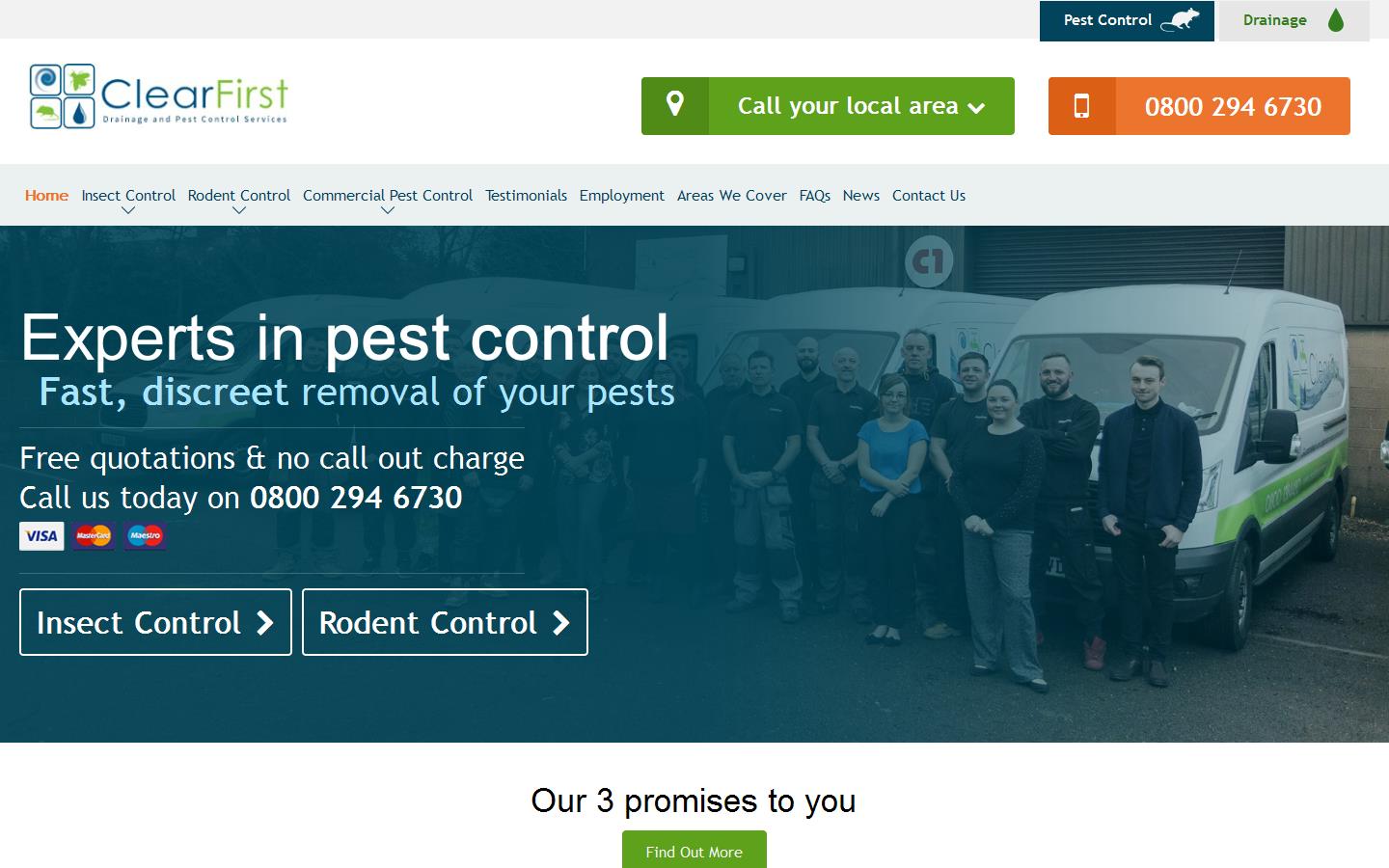 Clearfirst Pest Control Website