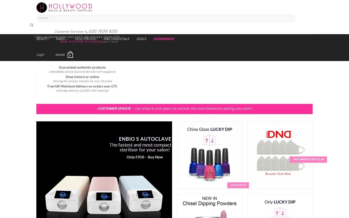 Hollywood Nails Supply Website