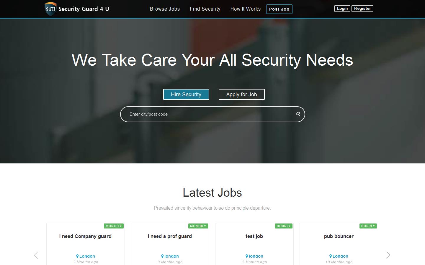 Security Guards 4 U Website