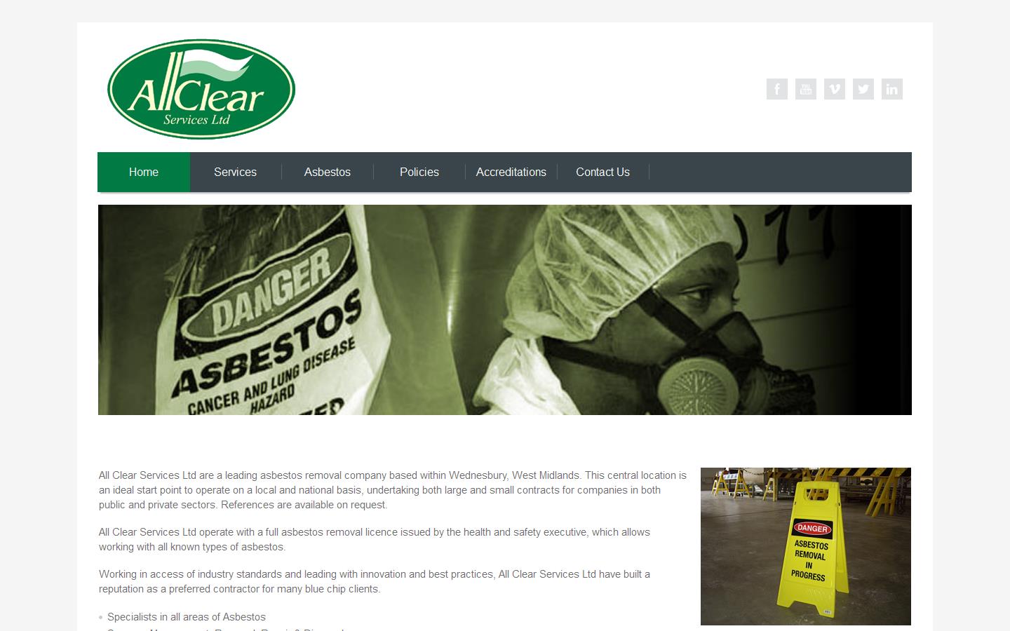 All Clear Services Ltd Website