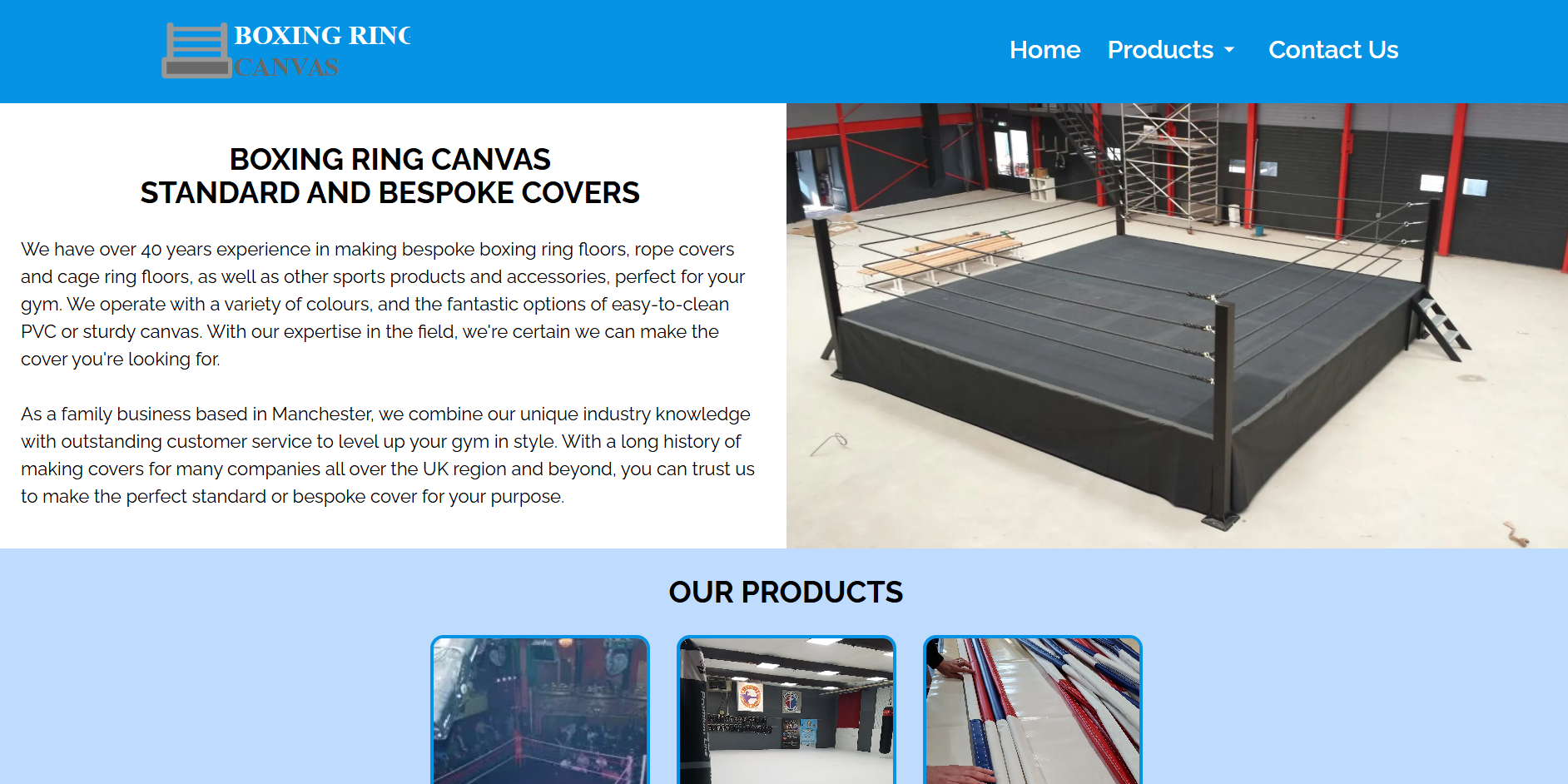 Boxing Ring Canvas Ltd Website