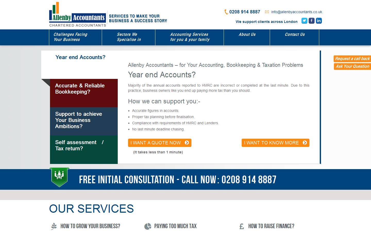 Allenby Accountants Website