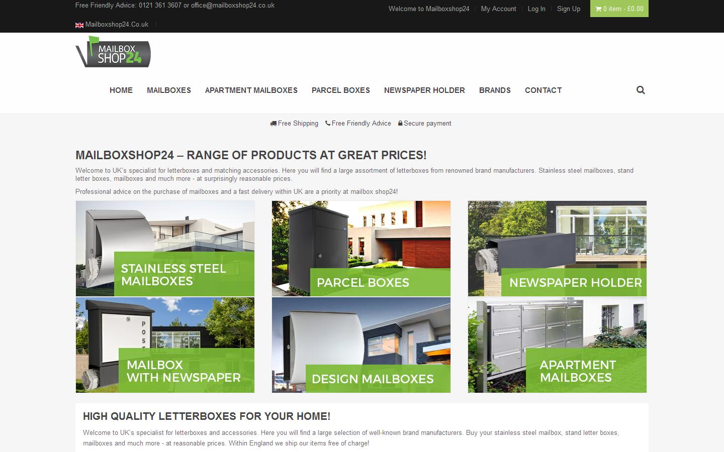 Mailbox Shop 24 Website