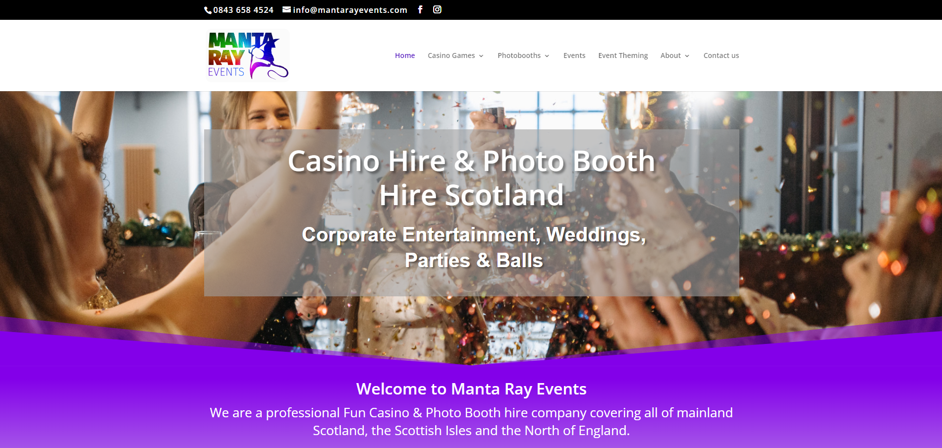 Manta Ray Events Website
