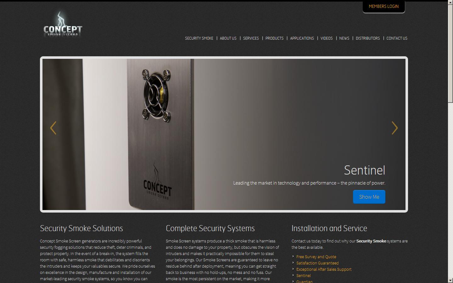 Concept Smoke Screen Website