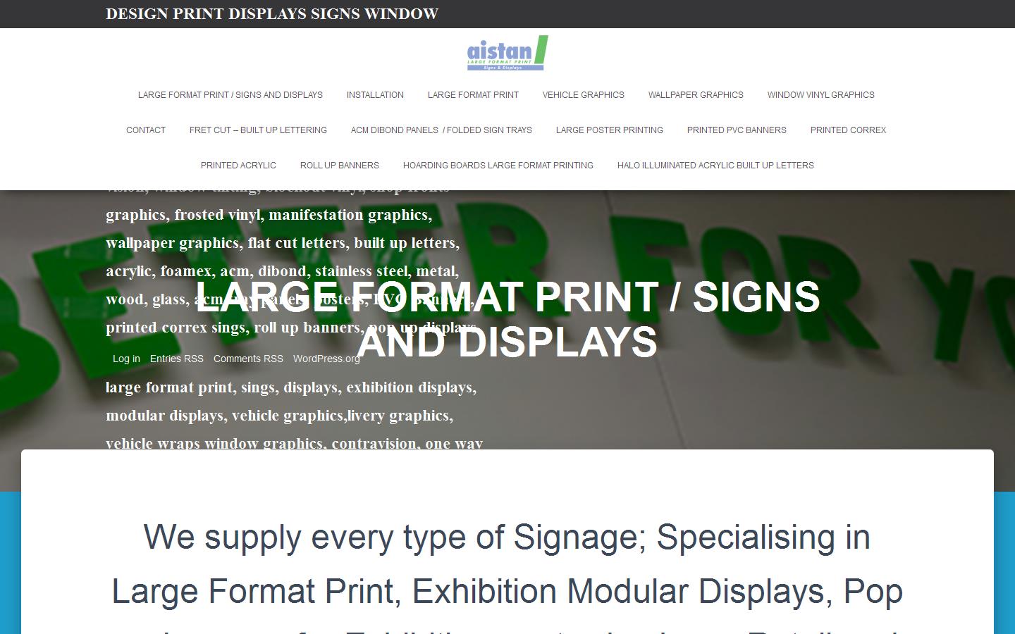 Aistan Ltd Large Format Print - Signs & Displays Website