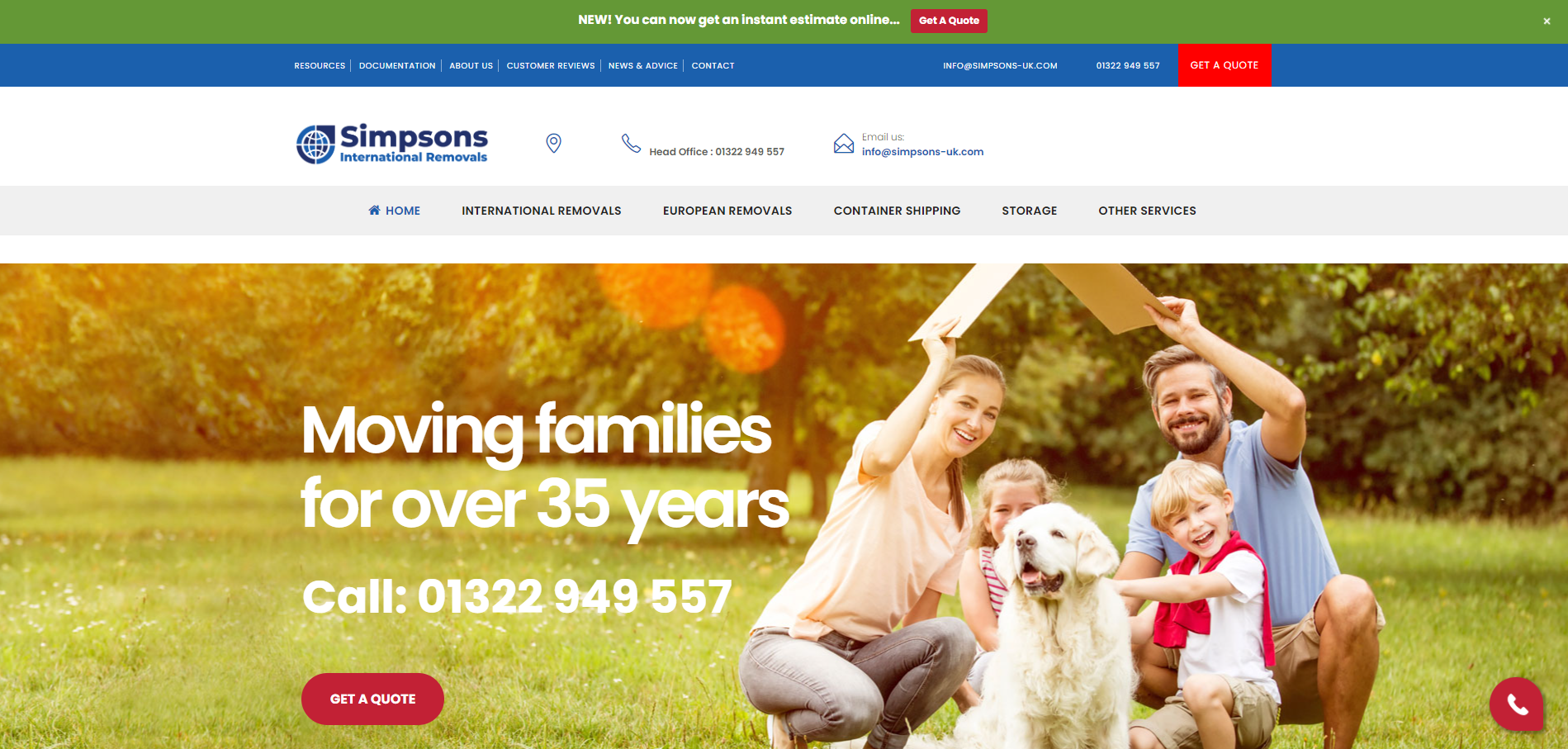 Simpsons Removals & Storage Ltd Website