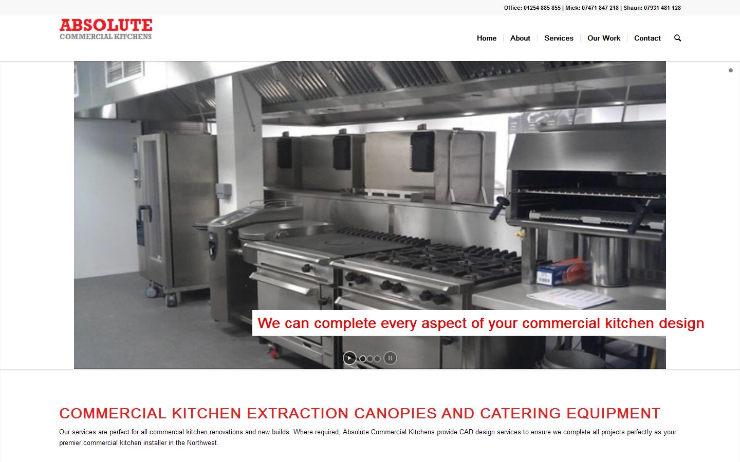 Absolute Commercial Kitchens Website