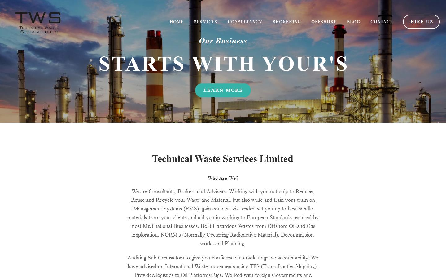 Technical Waste Services Ltd Website