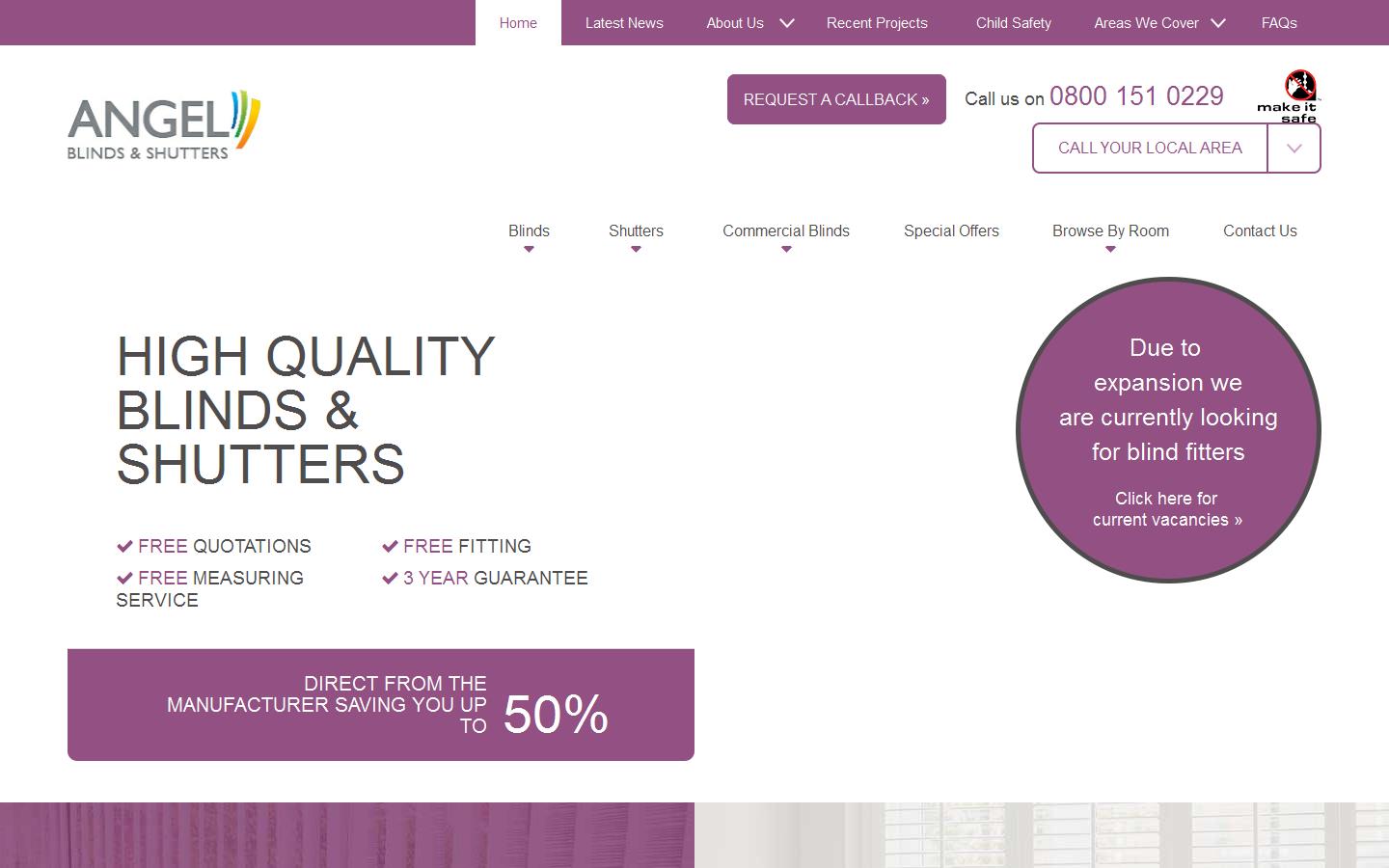 Angel Blinds & Shutters Website