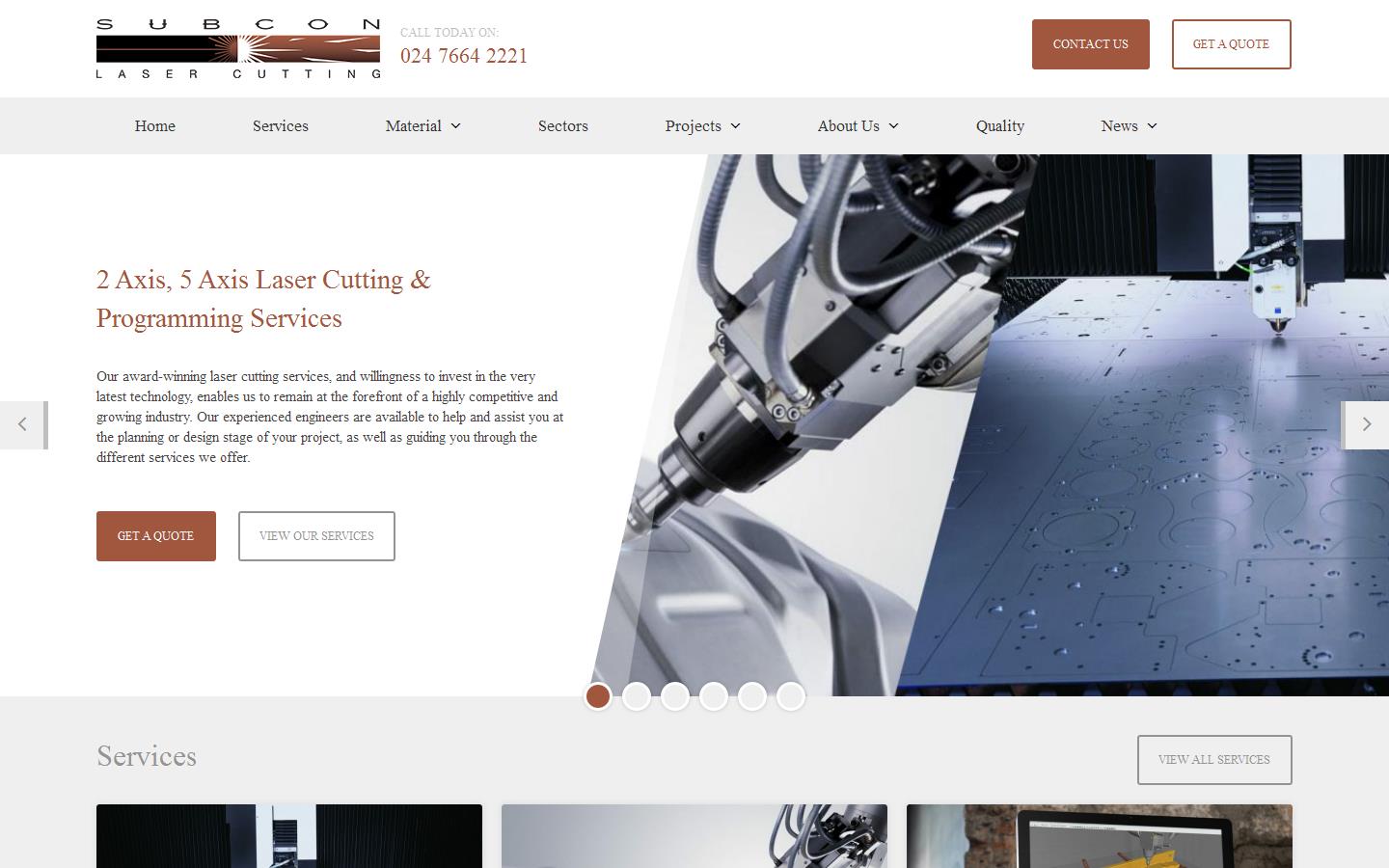 Subcon Laser Cutting Ltd Website