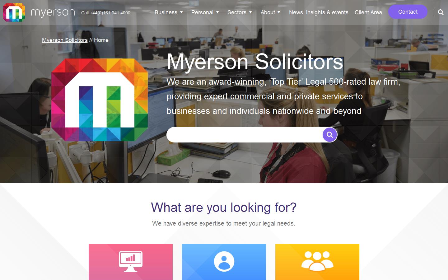 Myerson Solicitors LLP Website