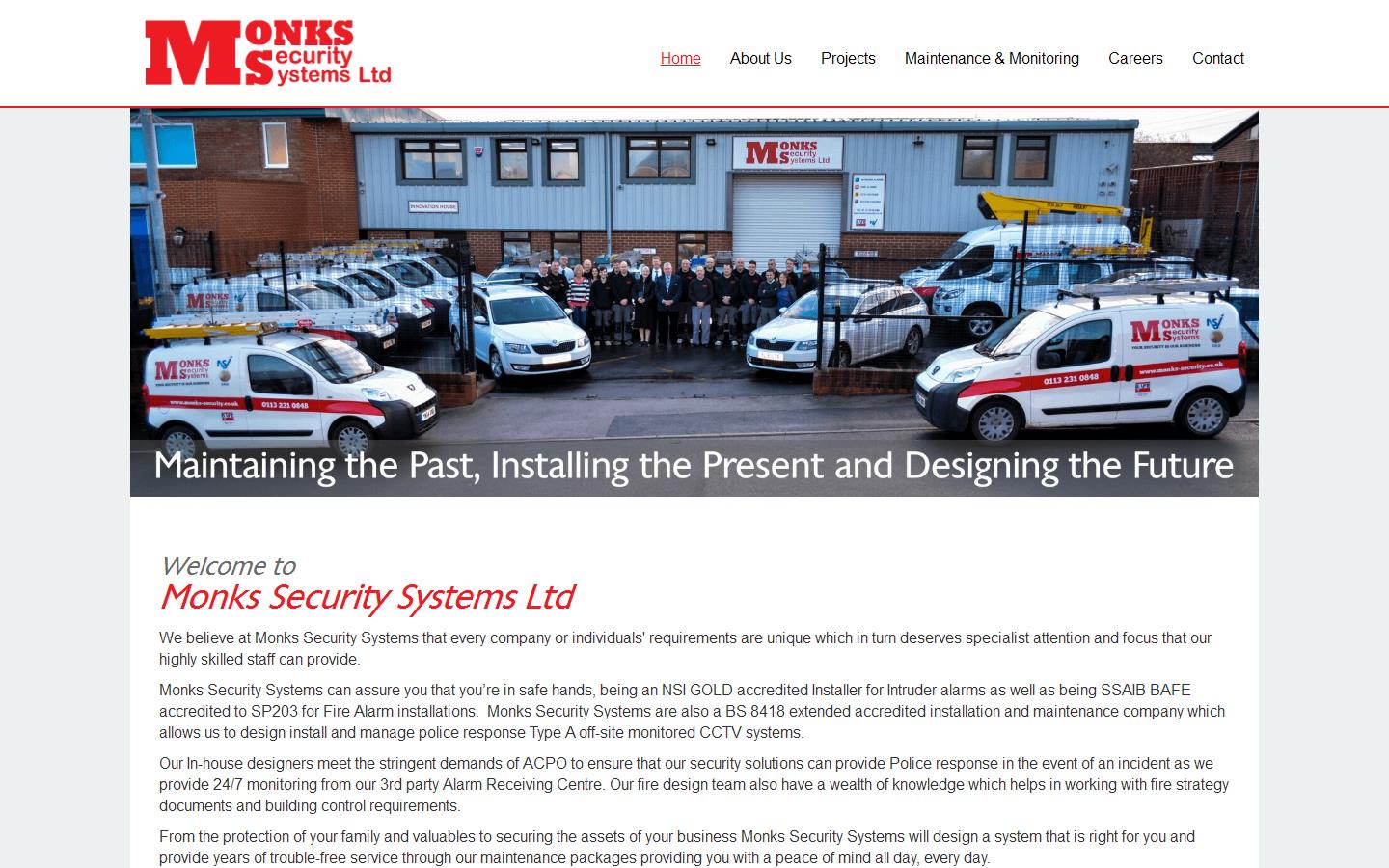 Monks Security Systems Ltd Website