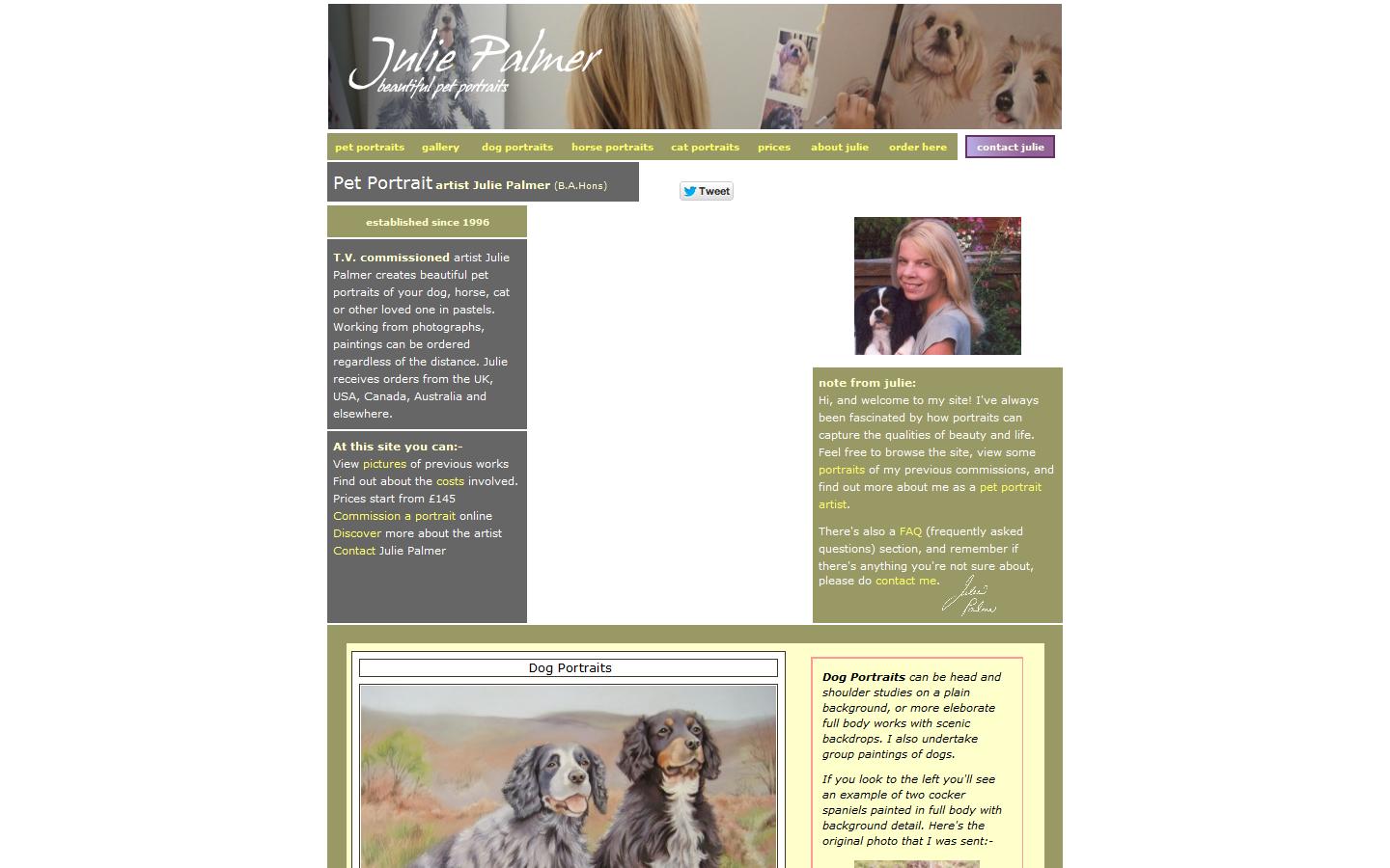 Julie''s Pet Portraits Website