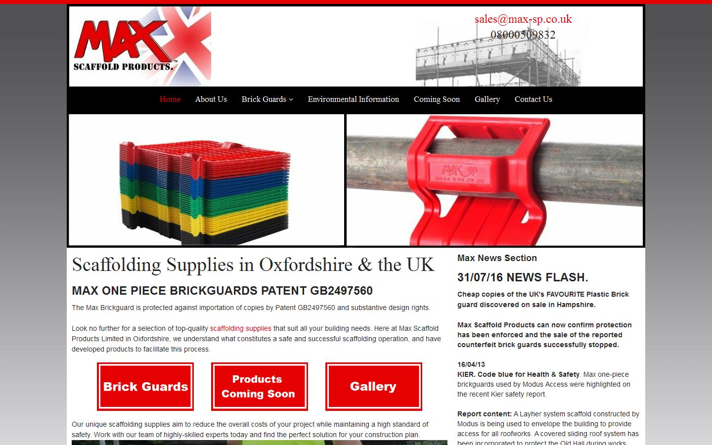 Max Scaffold Products  Website