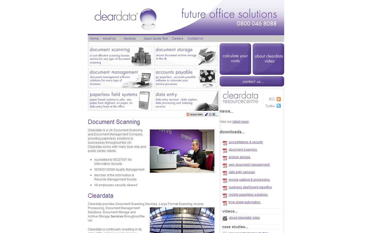Cleardata UK Ltd Website