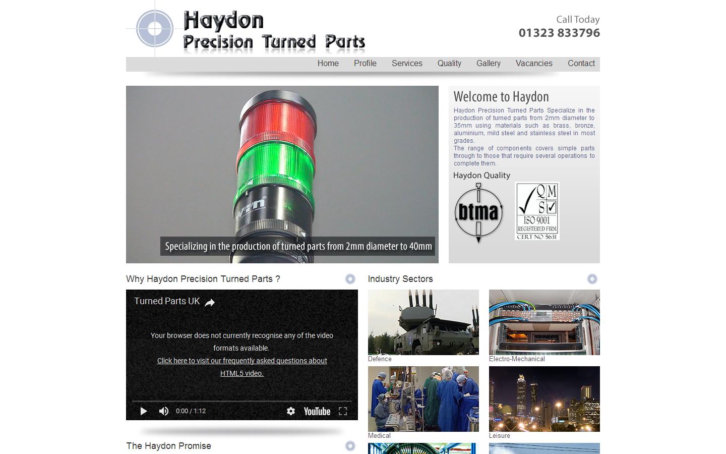 Haydon Precision Turned Parts Website